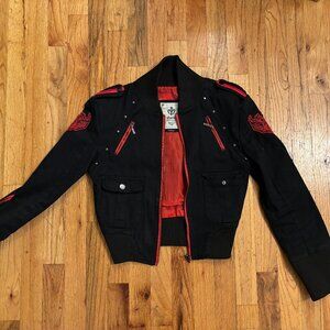 AMERICAN VINTAGE BLACK AND RED MOTORCYCLE JACKET